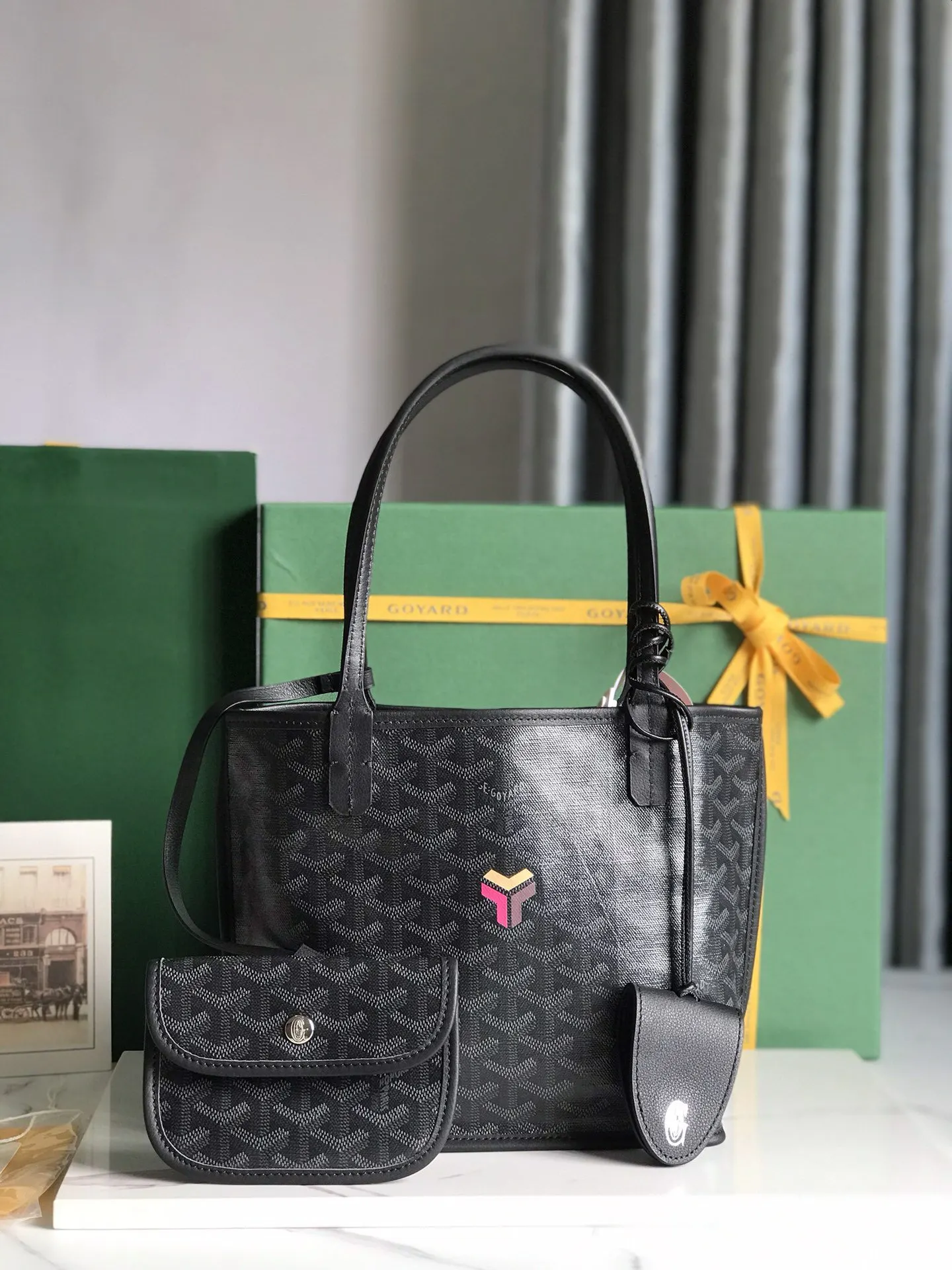 小牛皮 Anjou Mini 限量定制 三色Y形字母彩绘款 托特包 大容量托特款