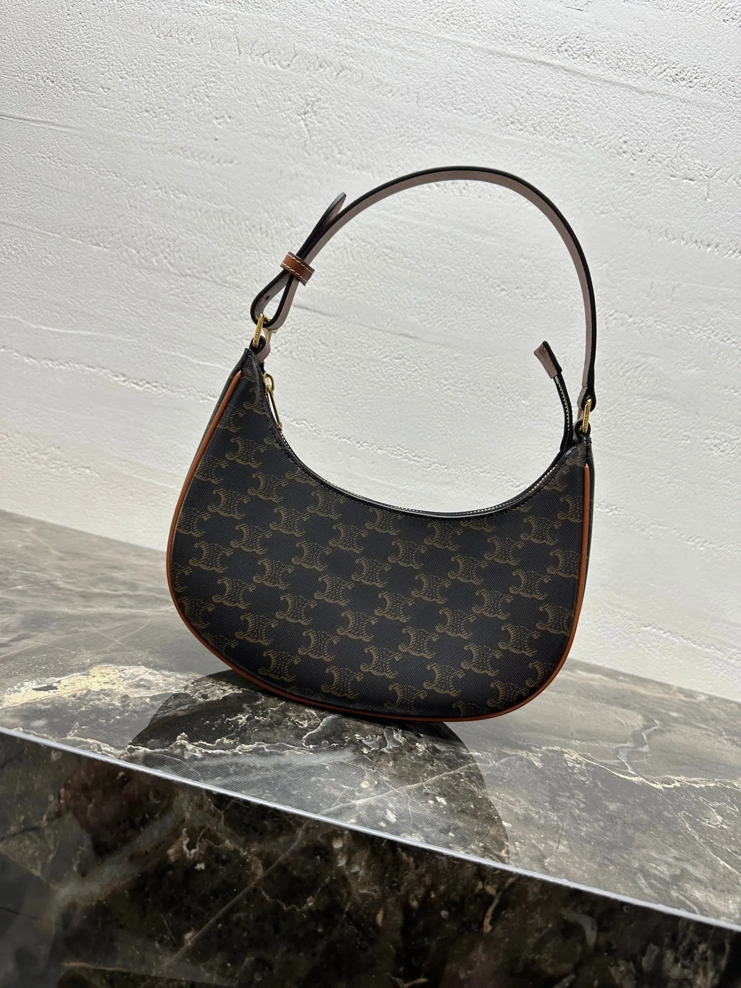 Monogram Hobo Shoulder Bag Vintage Leather