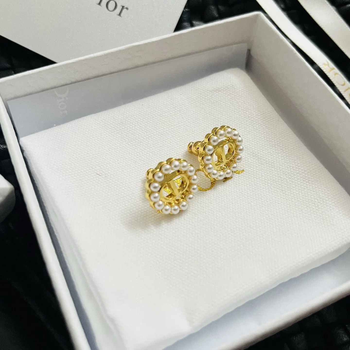 Dior CD金色耳釘 簡約精緻款