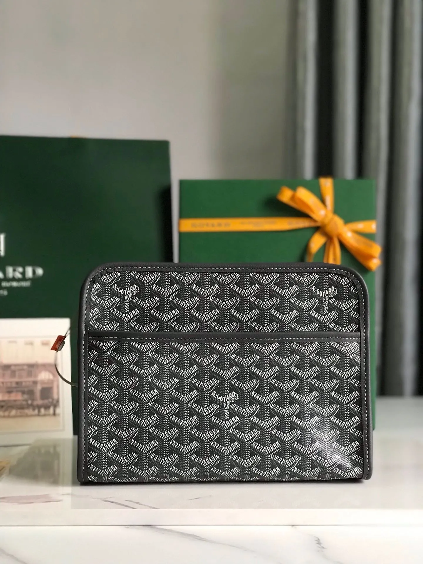 Goyard 黄色 牛皮 手拿包 精致手拿款