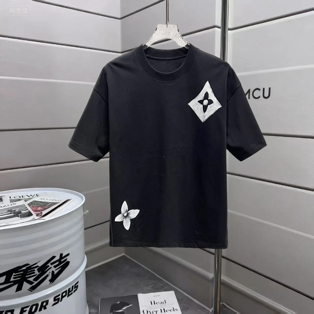 LV 黑色小标短袖T恤 休閒百搭款