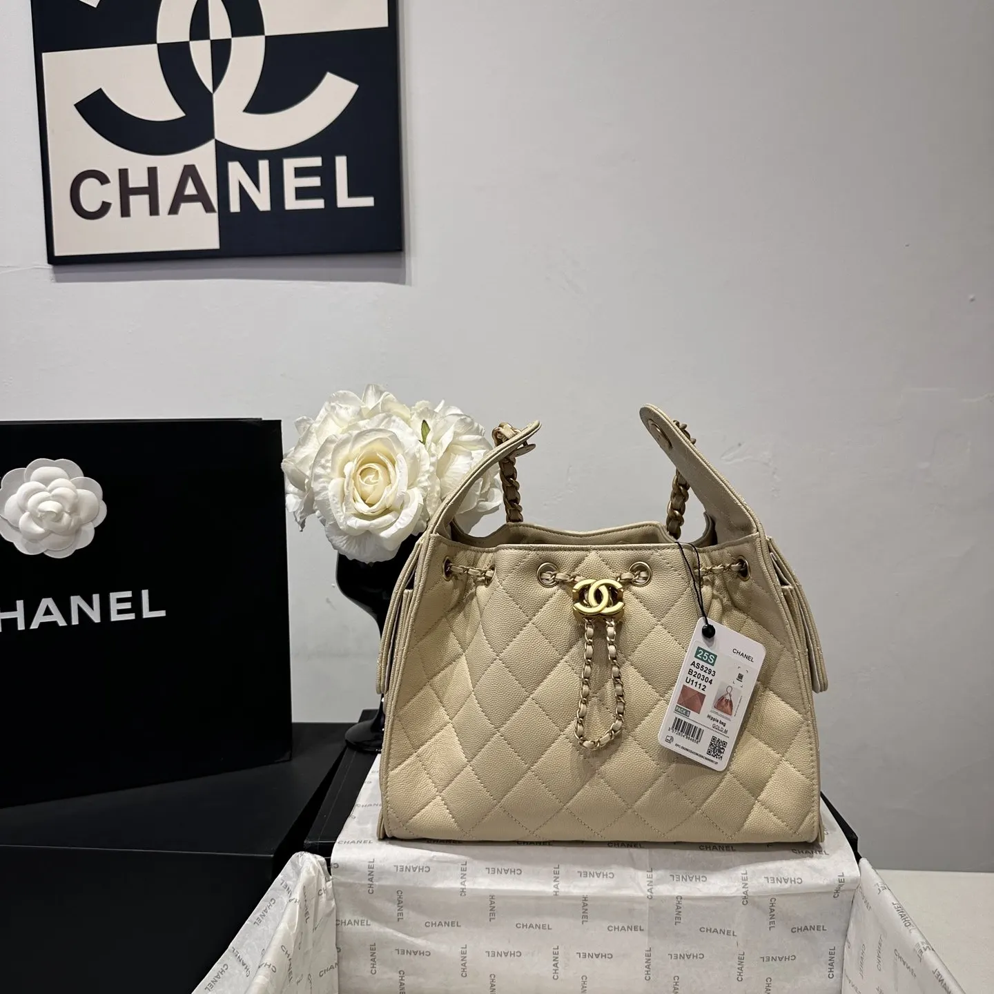 CHANEL Hobo 米色 腋下包 复古腋下背款