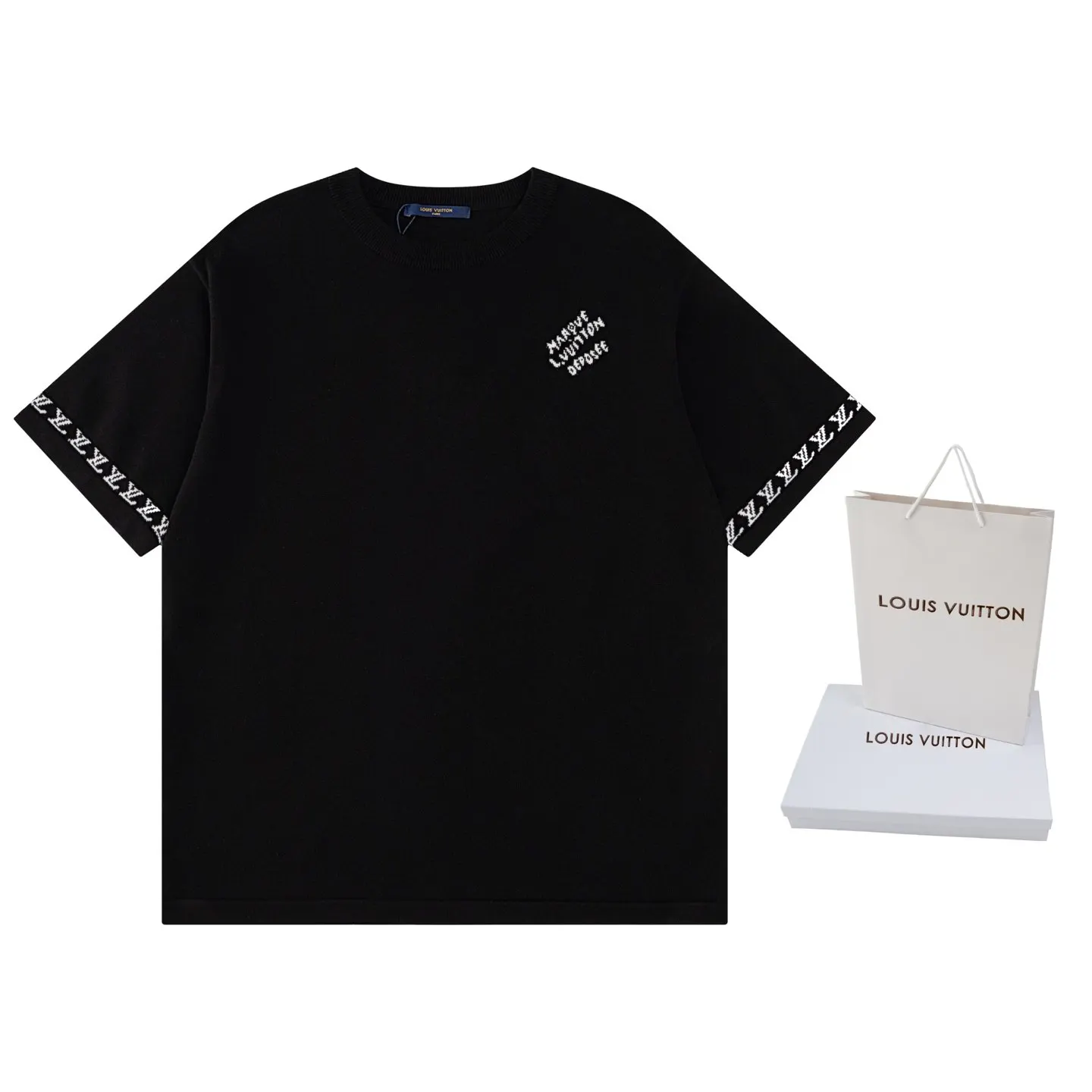 LV Letter Jacquard Knitwear Textured Knit