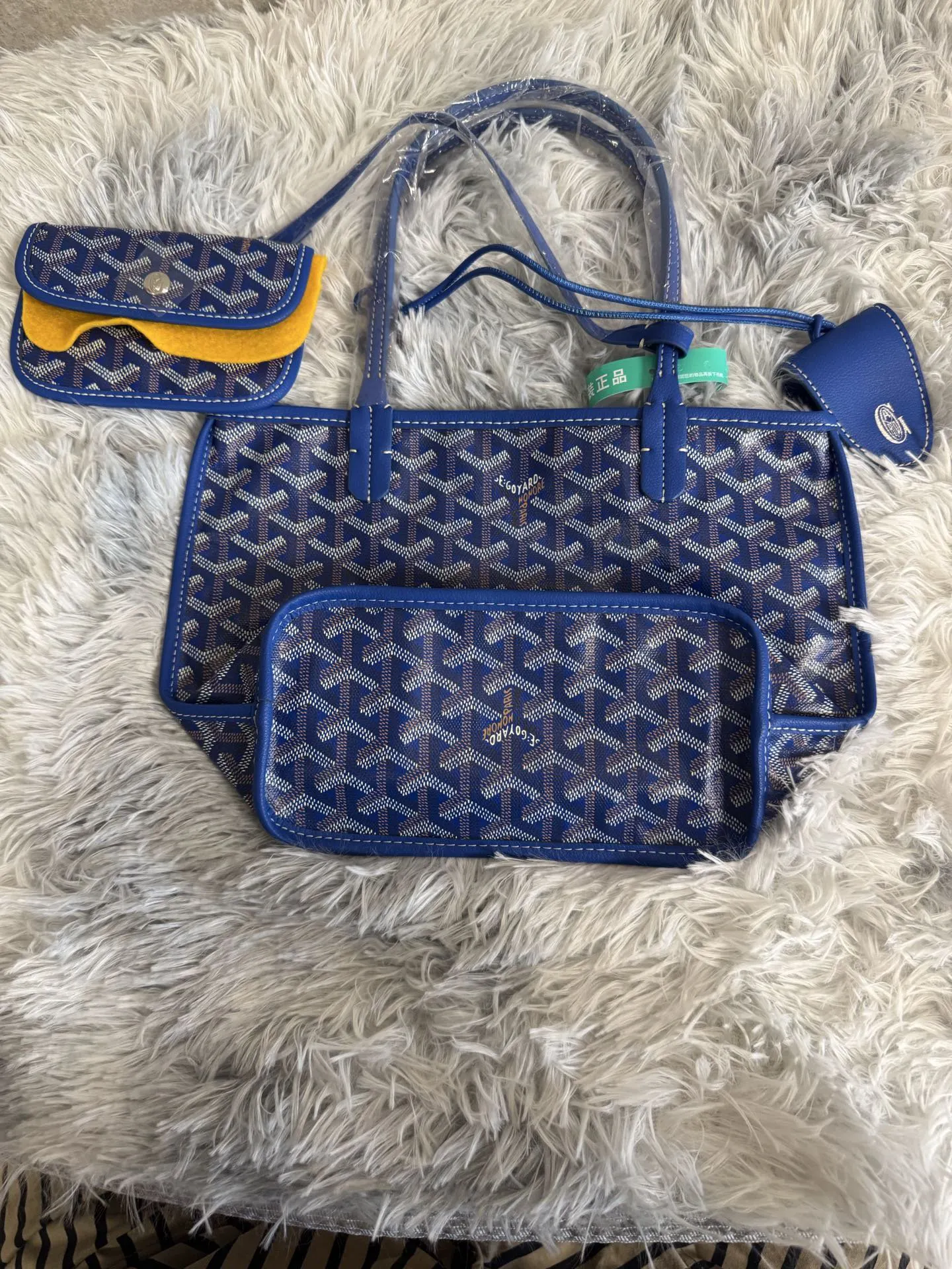 Blue Tote Bag Leather