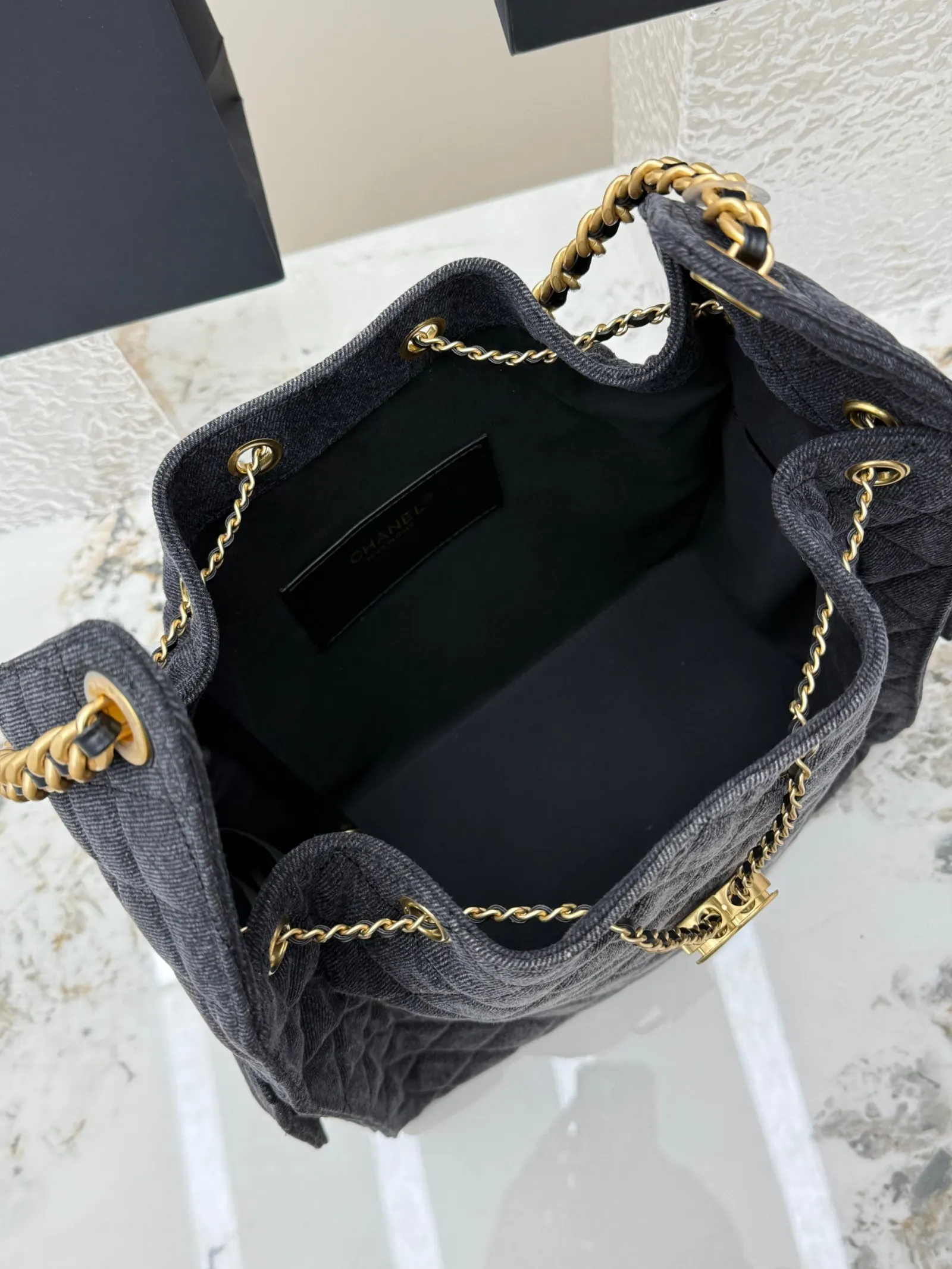Gold Hobo Shoulder Bag Vintage Leather