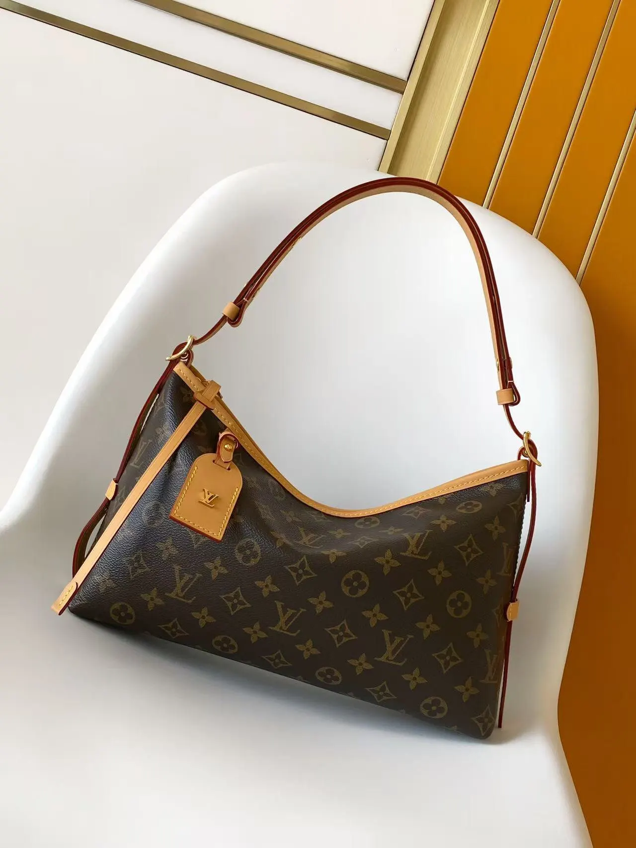 CarryAll 老花 金色 牛皮 手拿包 精致手拿款
