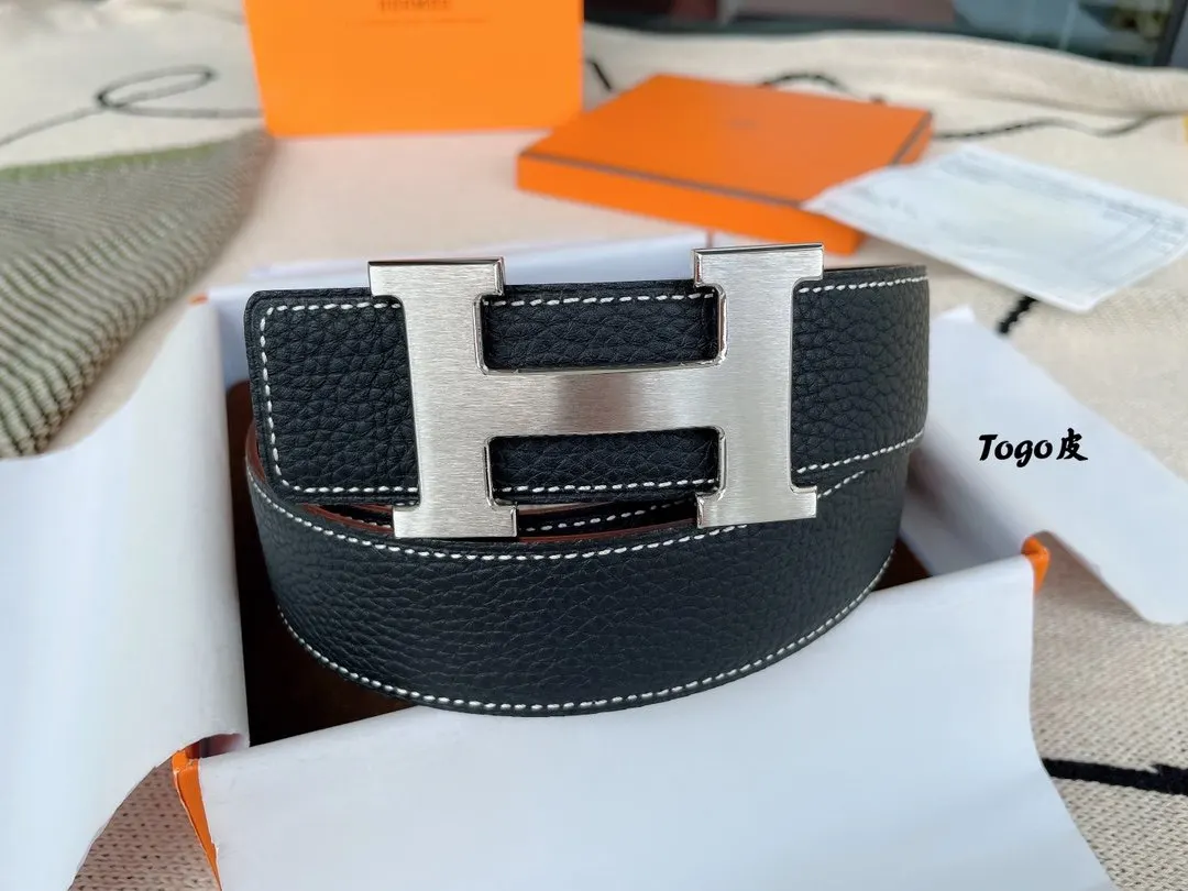 Hermes Togo Leather Belt Fine Accessories