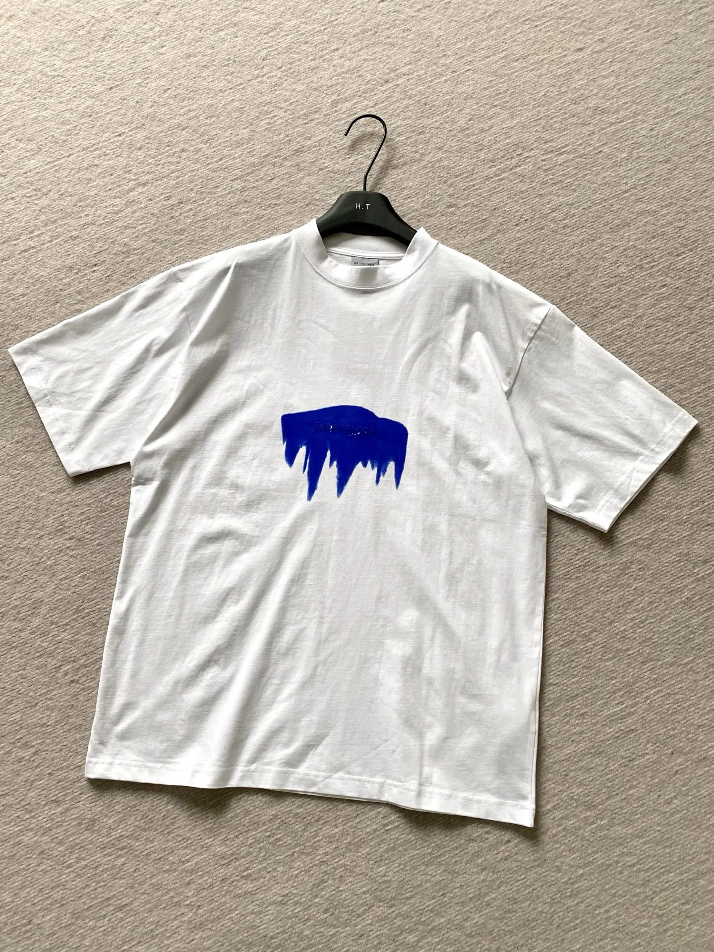 Balenciaga 藍色 純棉 短袖T恤 宽松休閒款