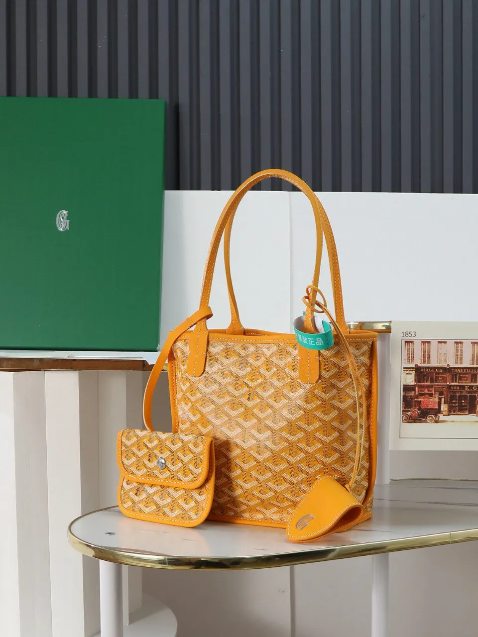 Goyard Yellow Hobo Shoulder Bag Vintage Leather