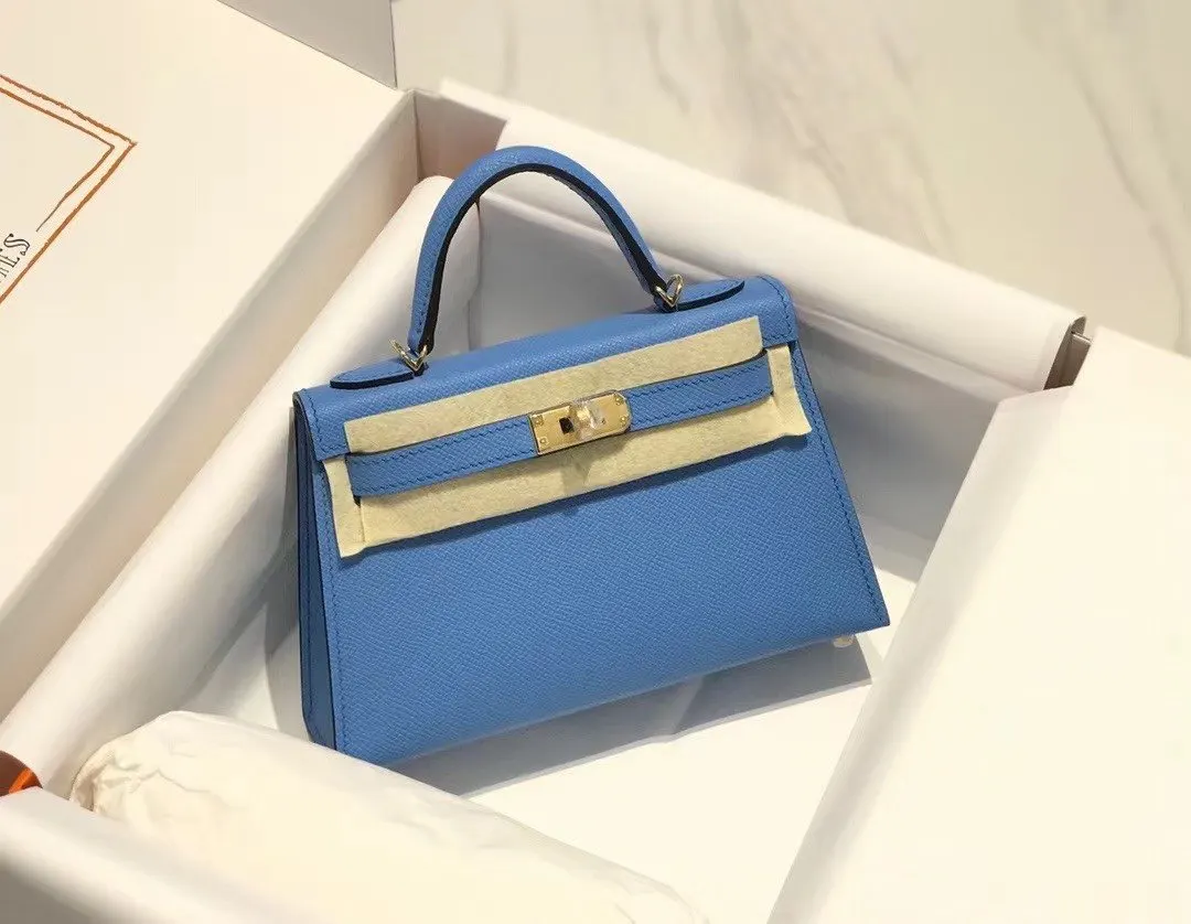 Hermes Constance 天空藍 斜背包 19cm 經典款