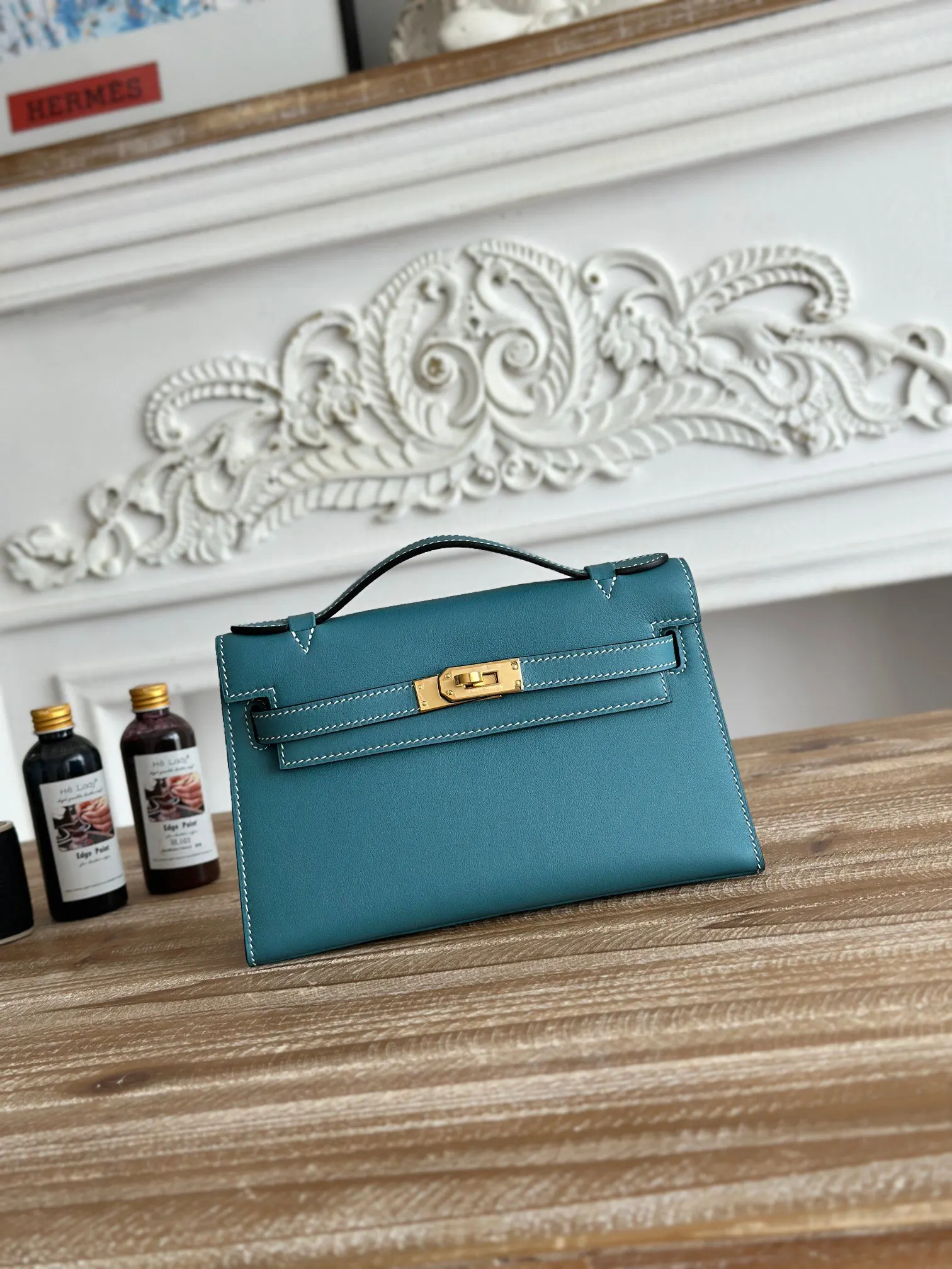 Hermes Kelly 牛仔 手拿包 精致手拿款