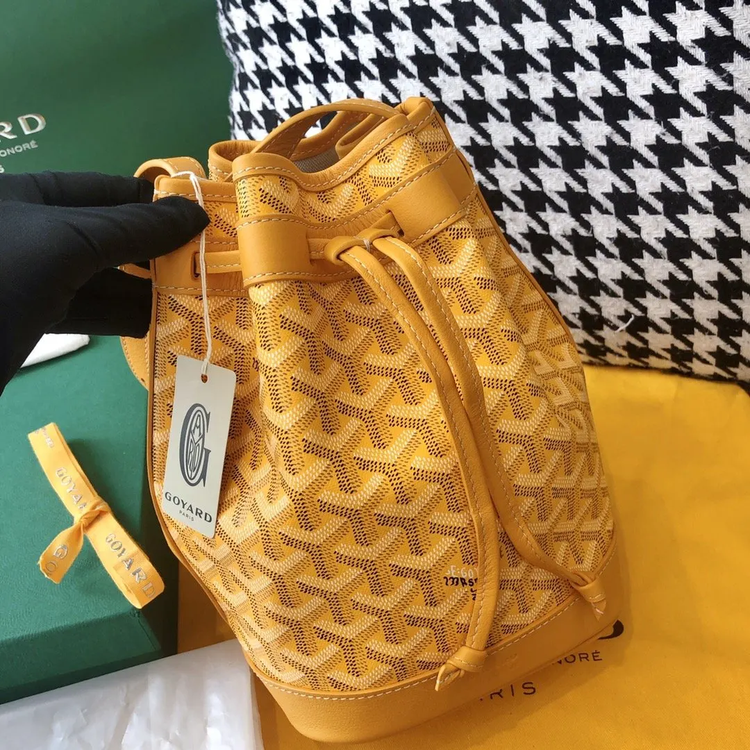 Goyard 老花 黄色 帆布 水桶包 休闲水桶款