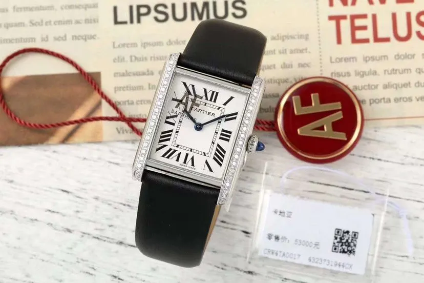 Cartier 白色 藍色 牛皮 手錶 經典腕表款