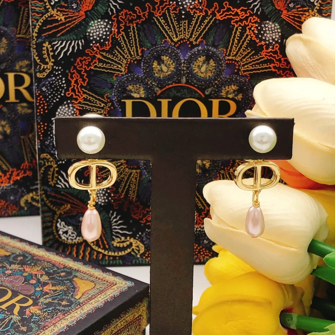 Dior 金色CD珍珠耳環 精緻配飾款