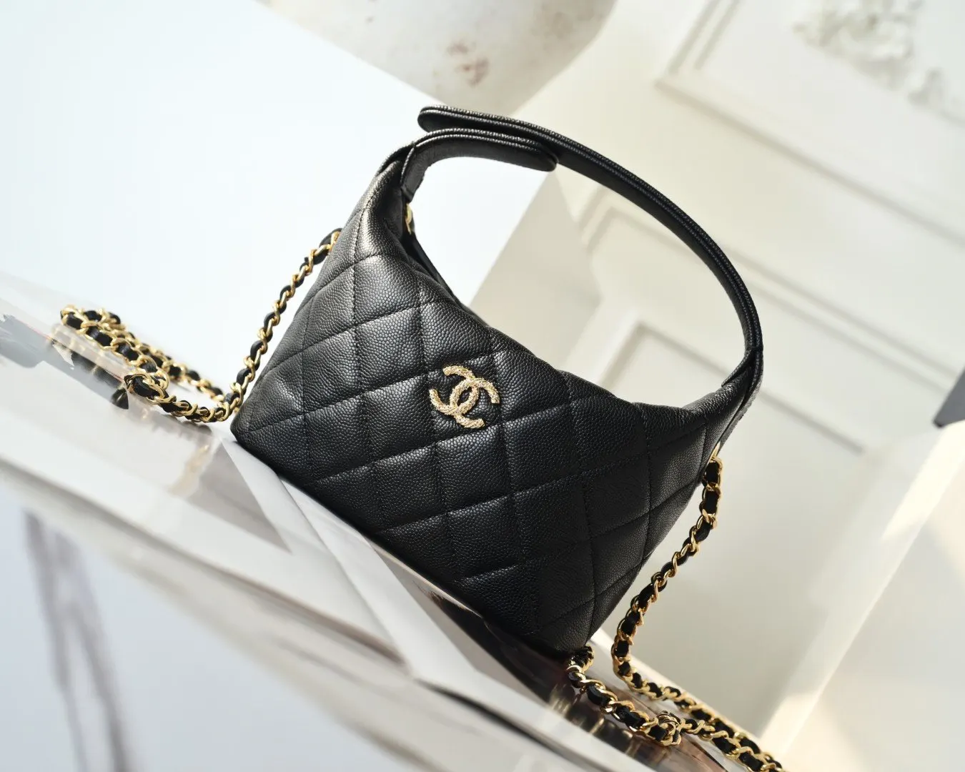 CHANEL 黑色 牛皮 鏈條包 精致鏈條款