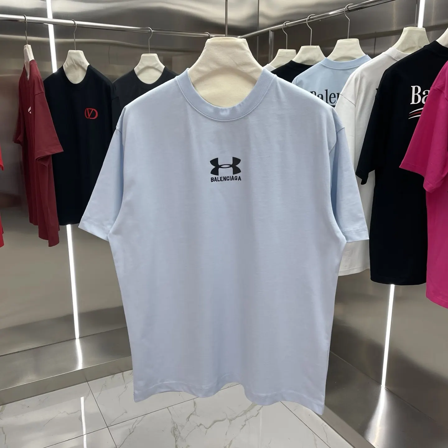 Balenciaga Black Cotton Short Sleeve T-Shirt Street Casual