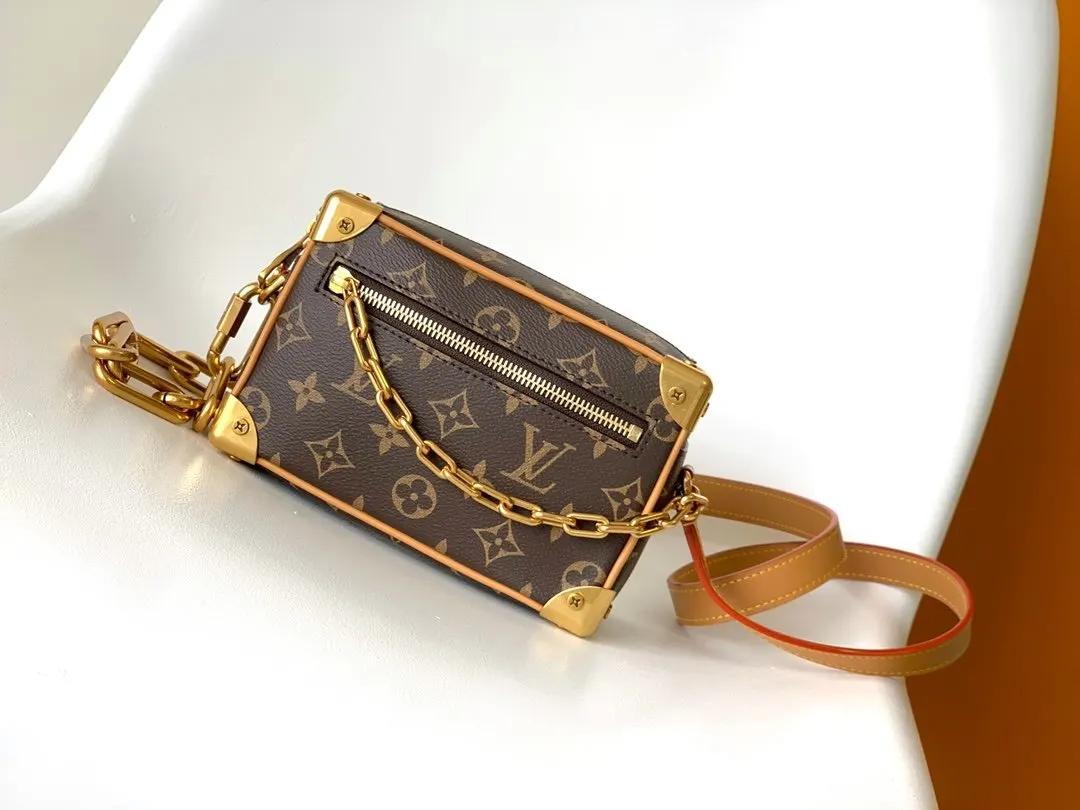 Black Monogram Chain Bag Leather