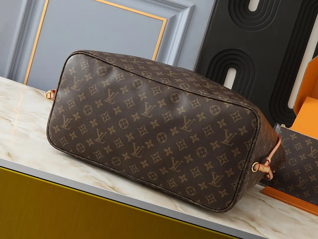 Neverfull 老花 金色 帆布 單肩包 日常單肩背款