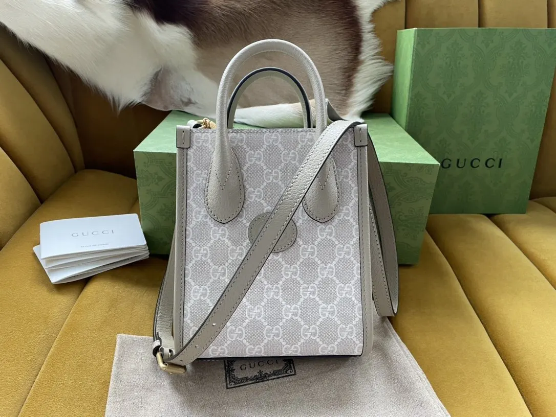 Gucci 白色 米白 皮革 托特包 大容量托特款