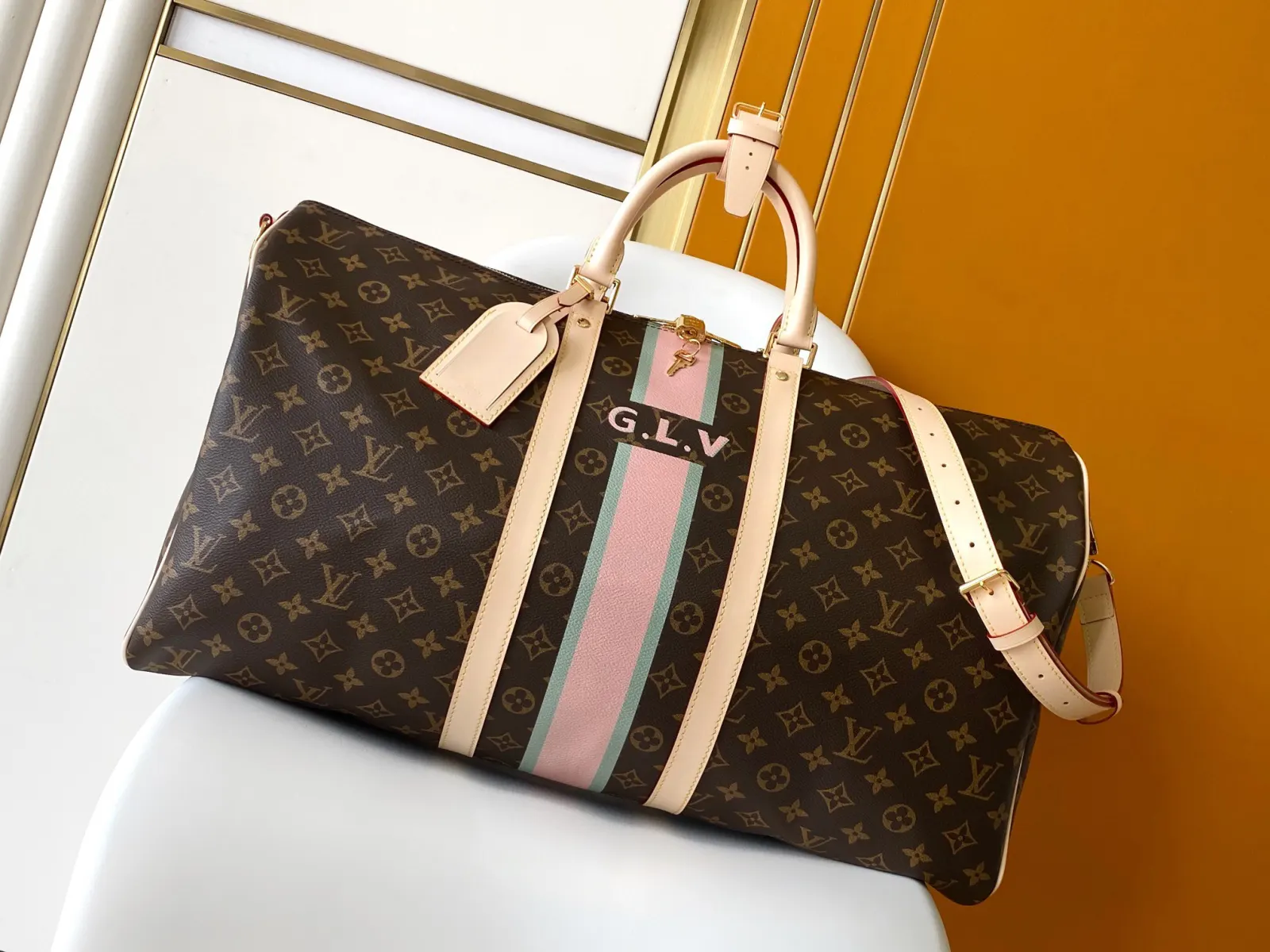 LV Keepall 老花 牛皮 旅行袋 大容量旅行款