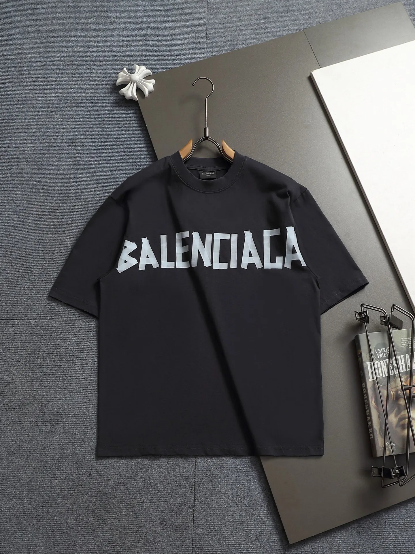 Balenciaga Black Logo Short Sleeve T-Shirt Street Casual