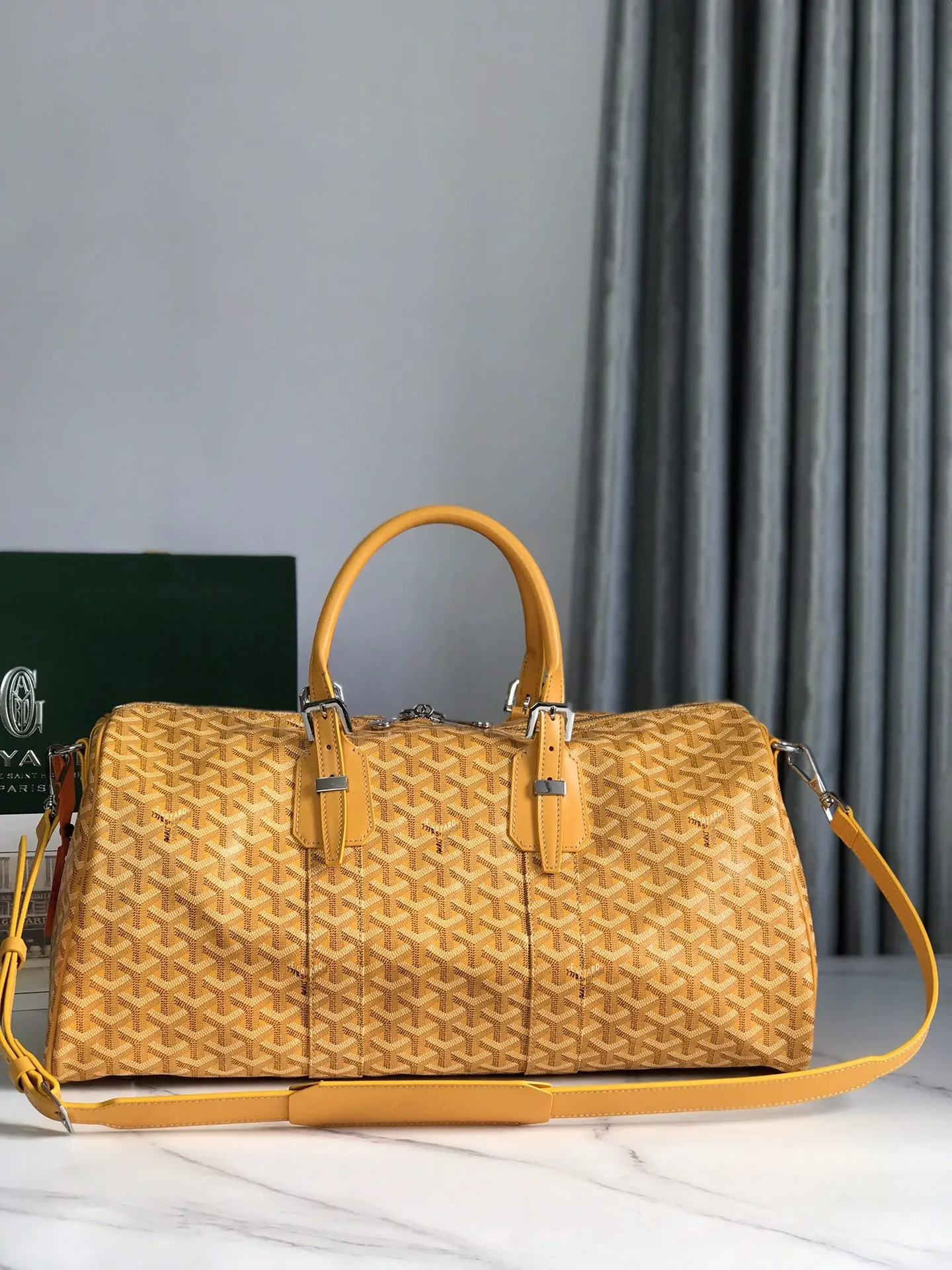 Goyard 深藍 酒紅 小牛皮 旅行袋 大容量旅行款