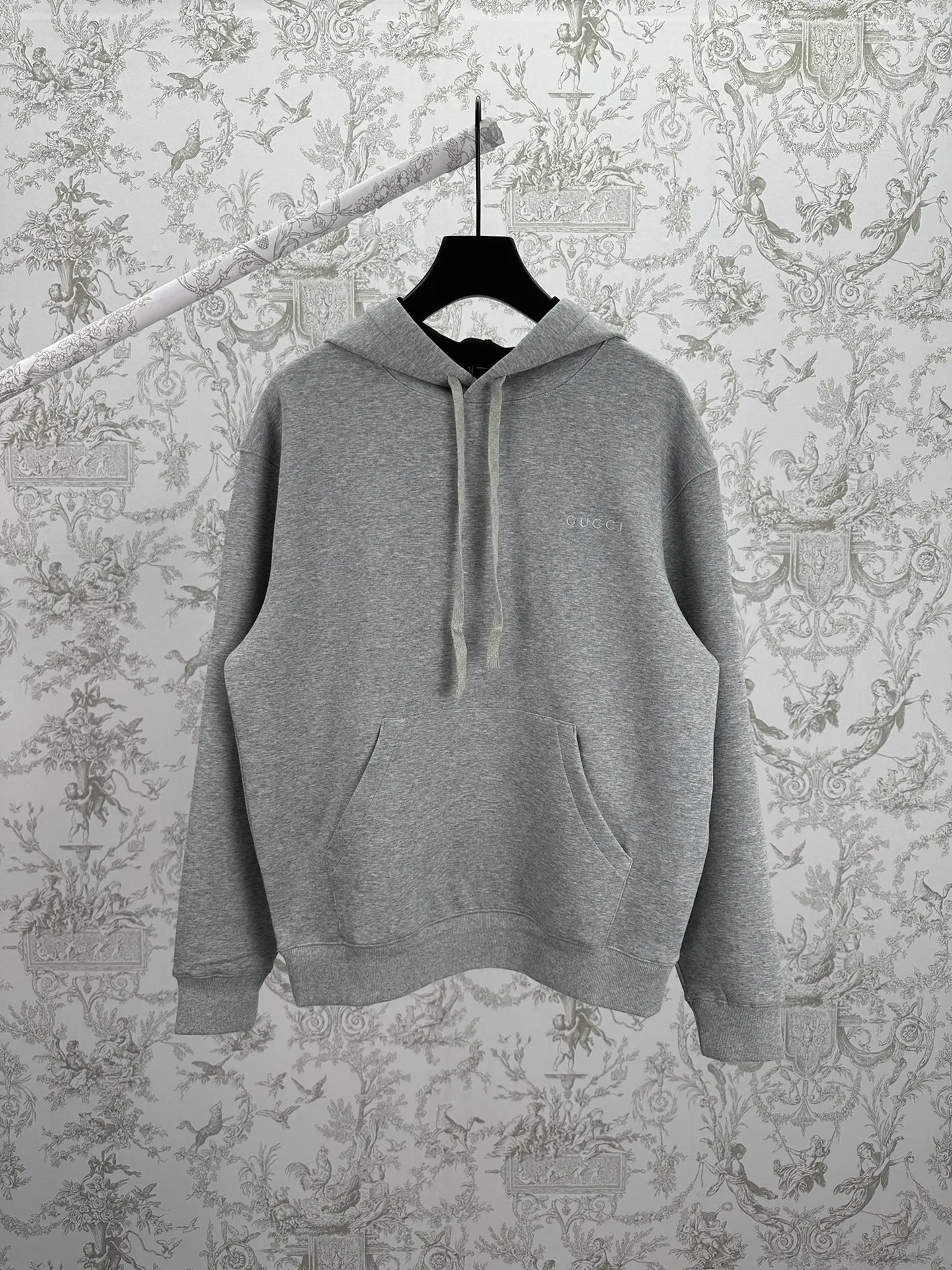 Gucci Logo print crew neck sweater, grey