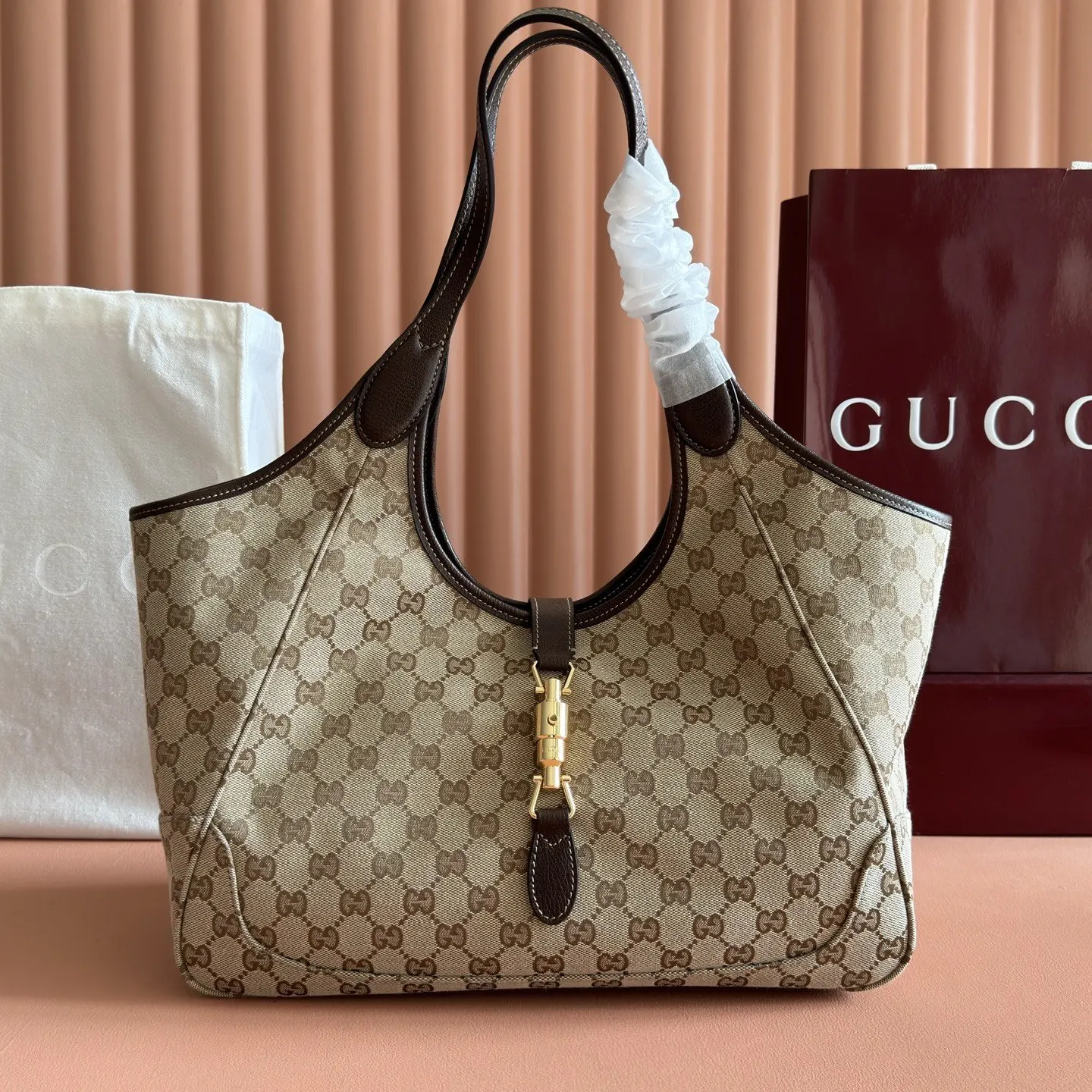 Brown Gold Tote Bag Canvas