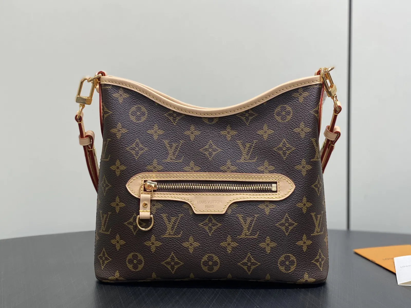 Monogram Hobo Shoulder Bag Vintage Leather