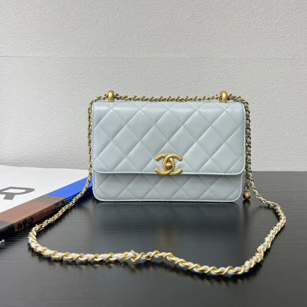 CHANEL 小牛皮22 Bag鏈條包 單肩斜挎