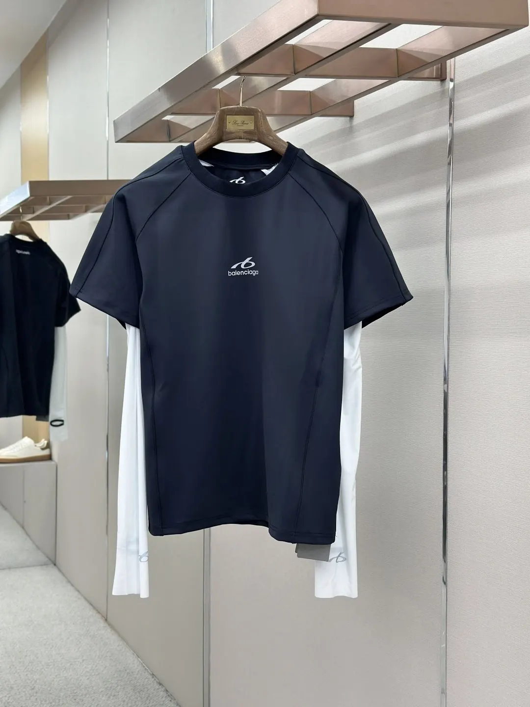 Balenciaga White Long Sleeve T-Shirt Loose Casual Style