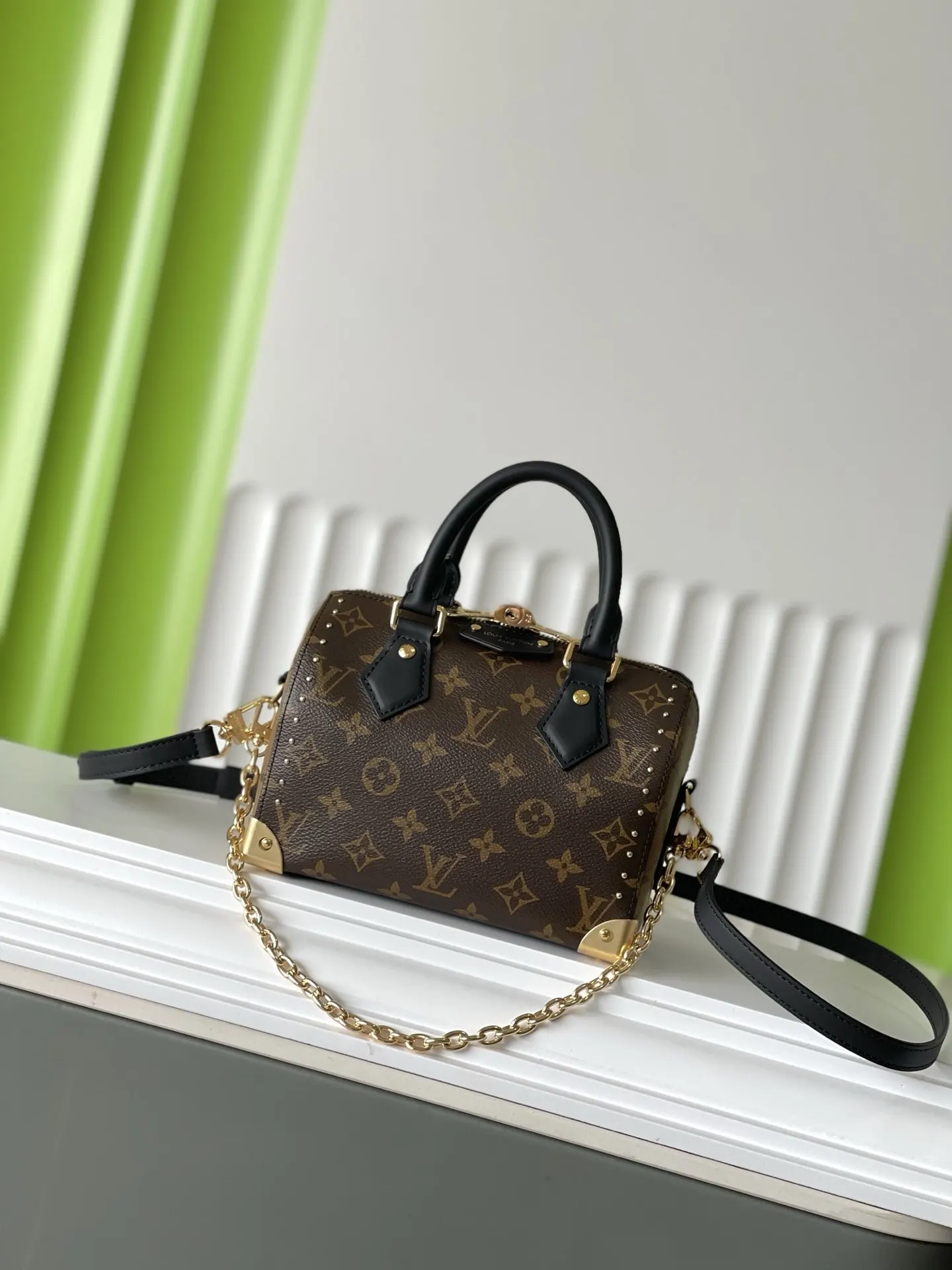 LV Speedy 牛皮 链条包 精致链条款