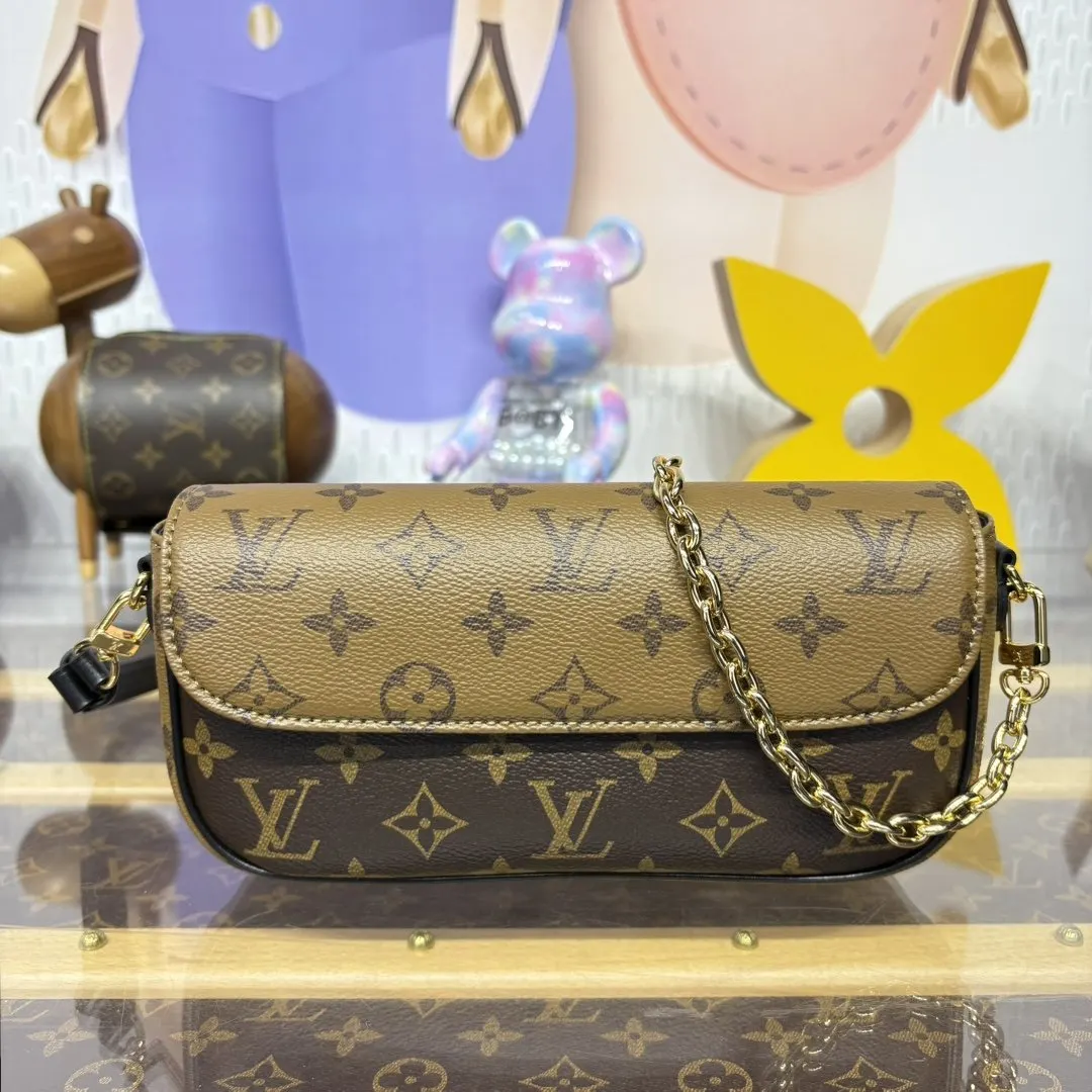 老花 帆布 老花 黄花 Wallet 链条包 精致链条款
