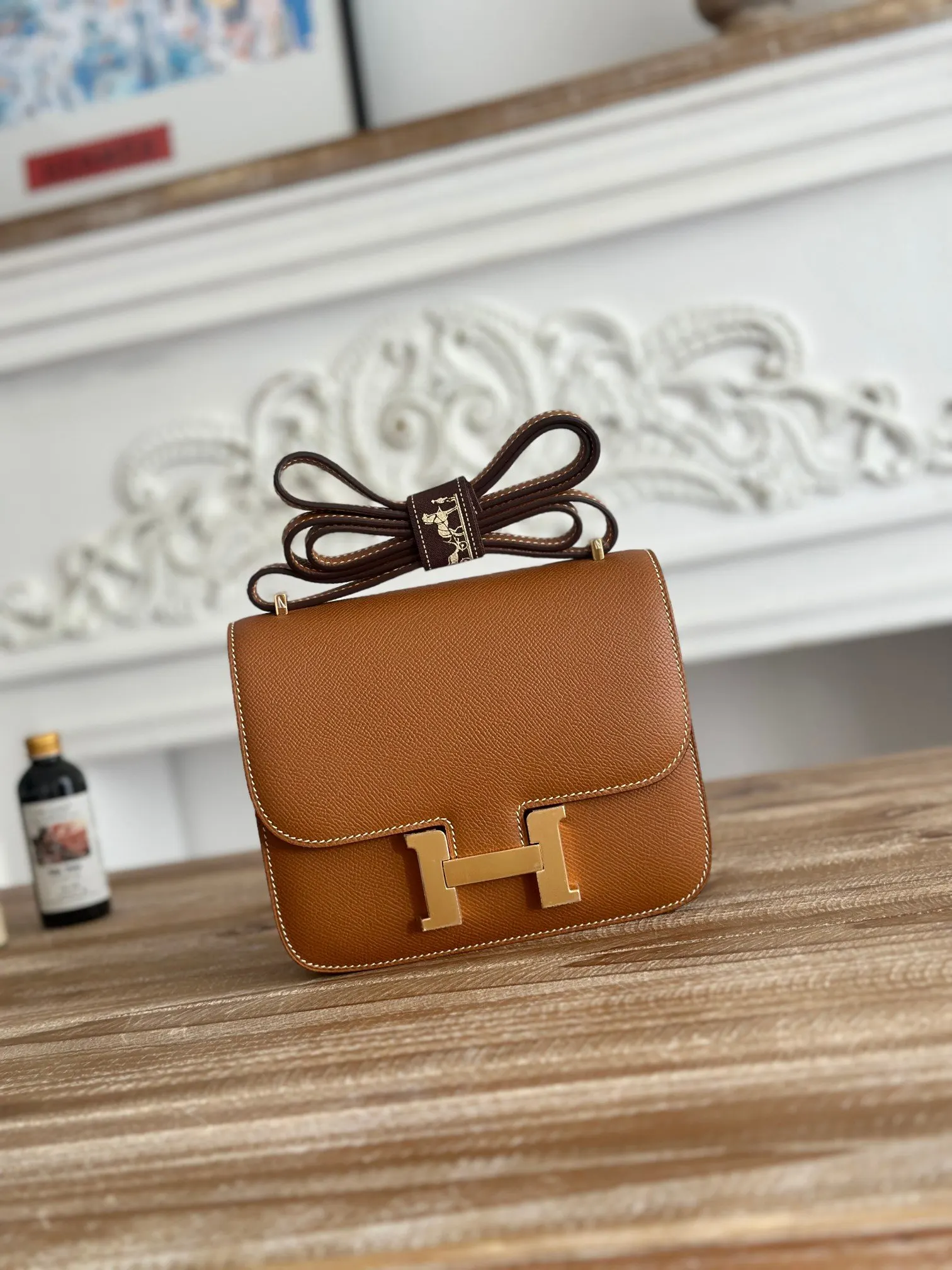 Hermes Constance 金棕 Epsom掌纹牛皮 斜背包 19cm 經典款