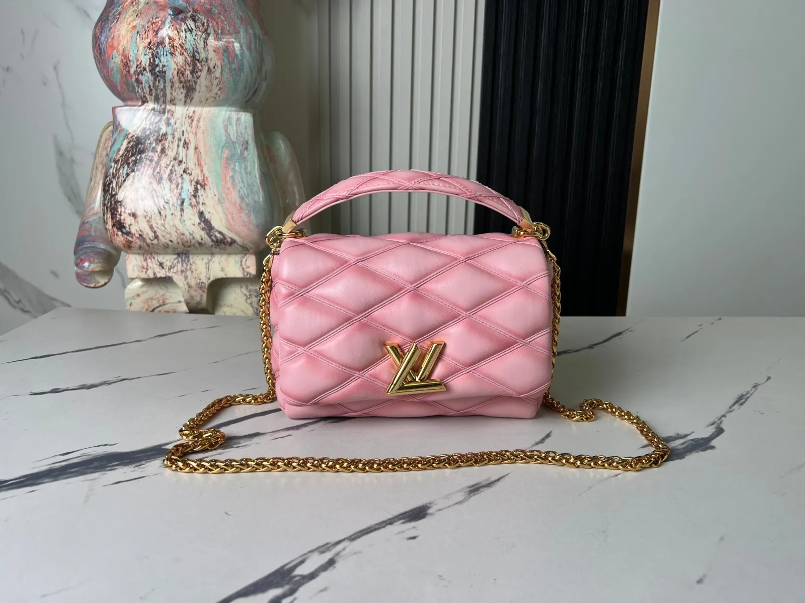 LV 粉色 羊皮 行李箱 旅行拉杆款 輕便出行款