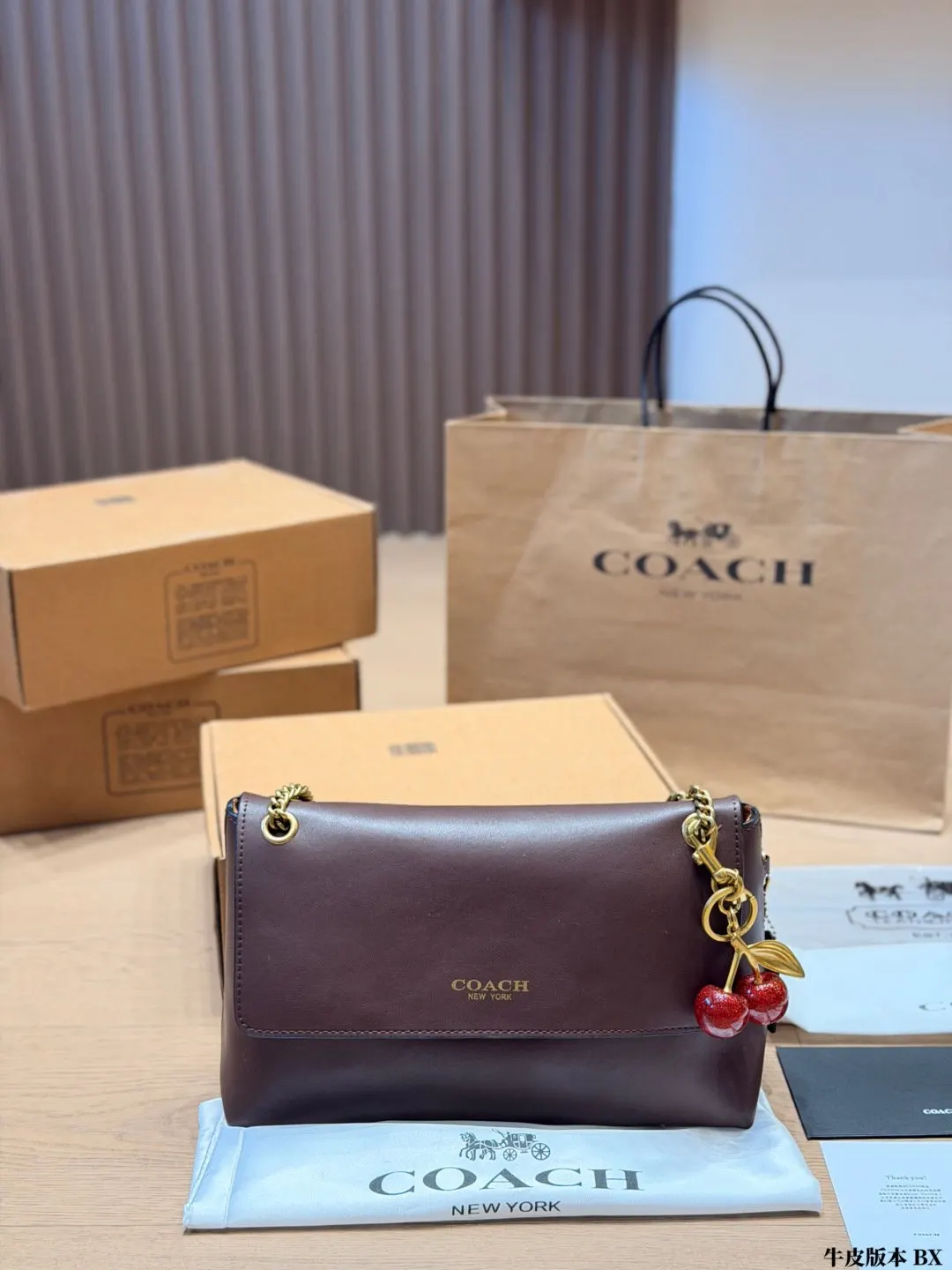 Coach 棕色 牛皮 腋下包 复古腋下背款