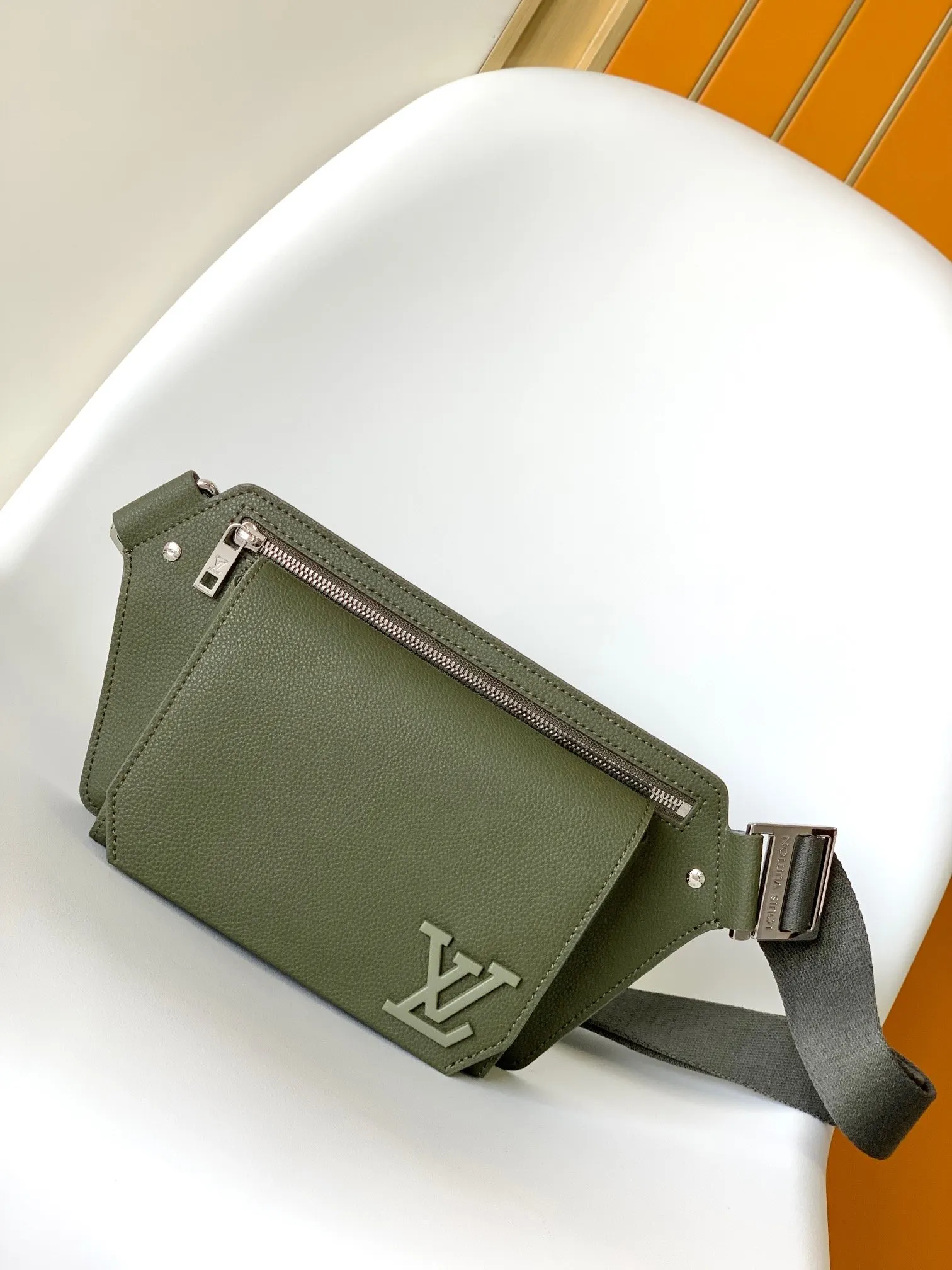 Louis Vuitton Black Blue Shoulder Bag Leather