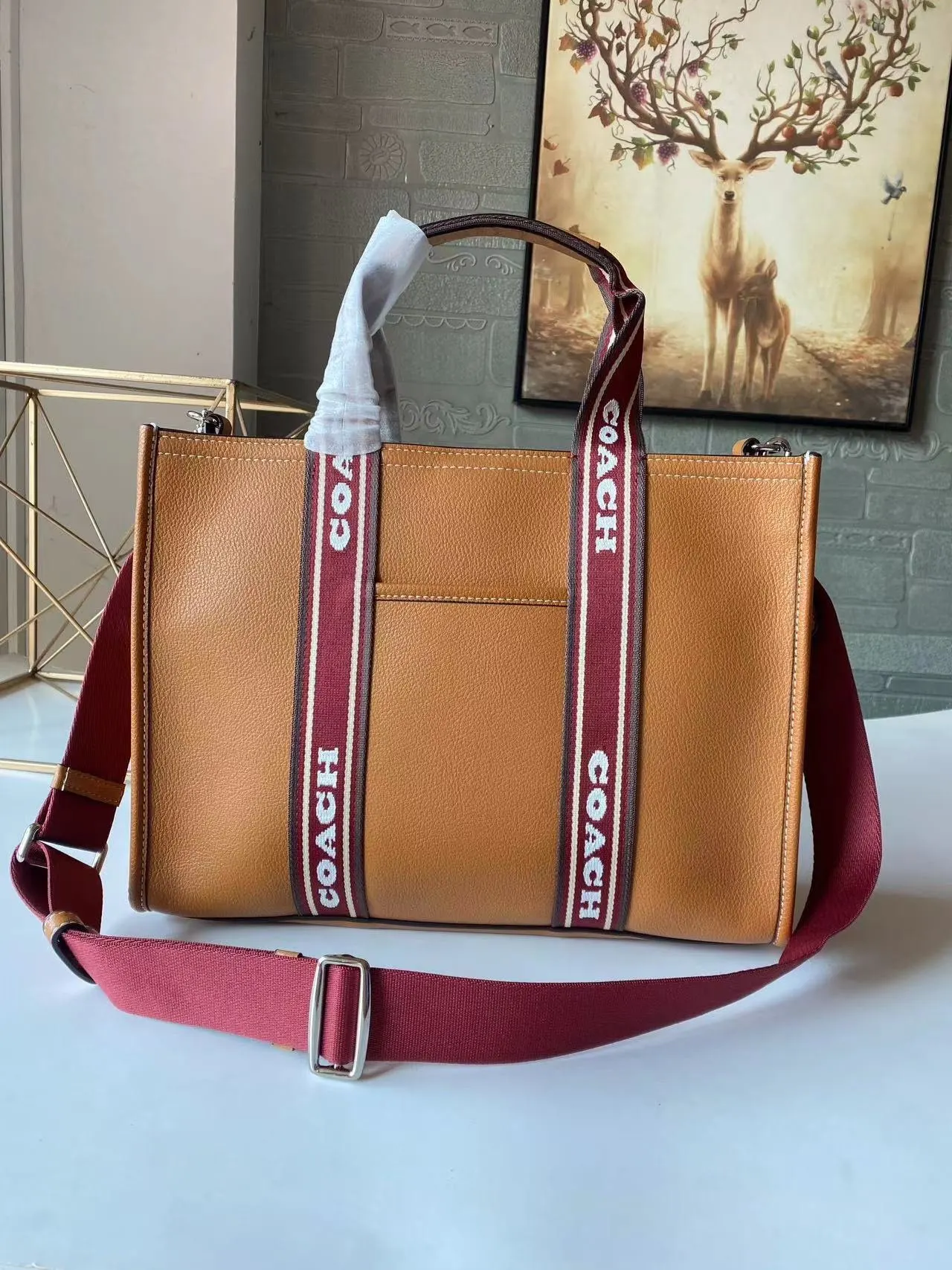 Coach 白色 帆布 托特包 大容量托特款