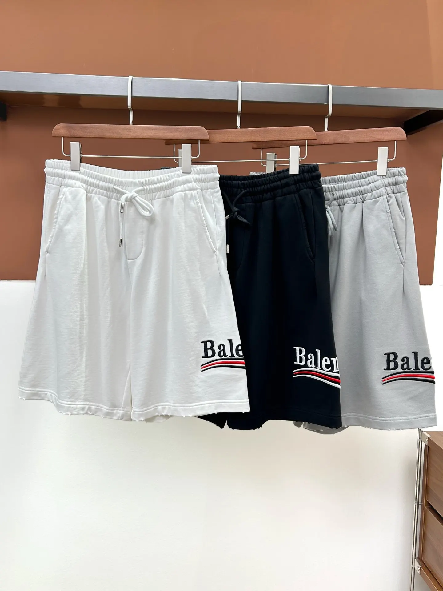 Balenciaga Monogram Cotton Shorts Loose Casual Style