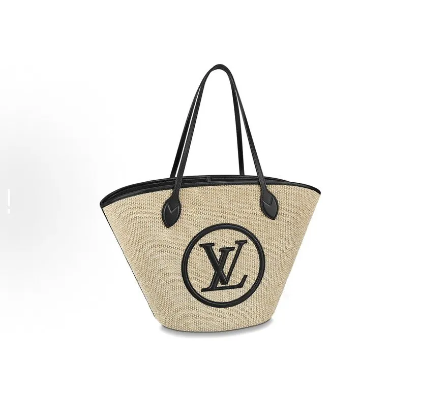 LV 皮革 重新诠释了夏日的主食 拉菲亚沙滩包 單肩包 日常單肩背款