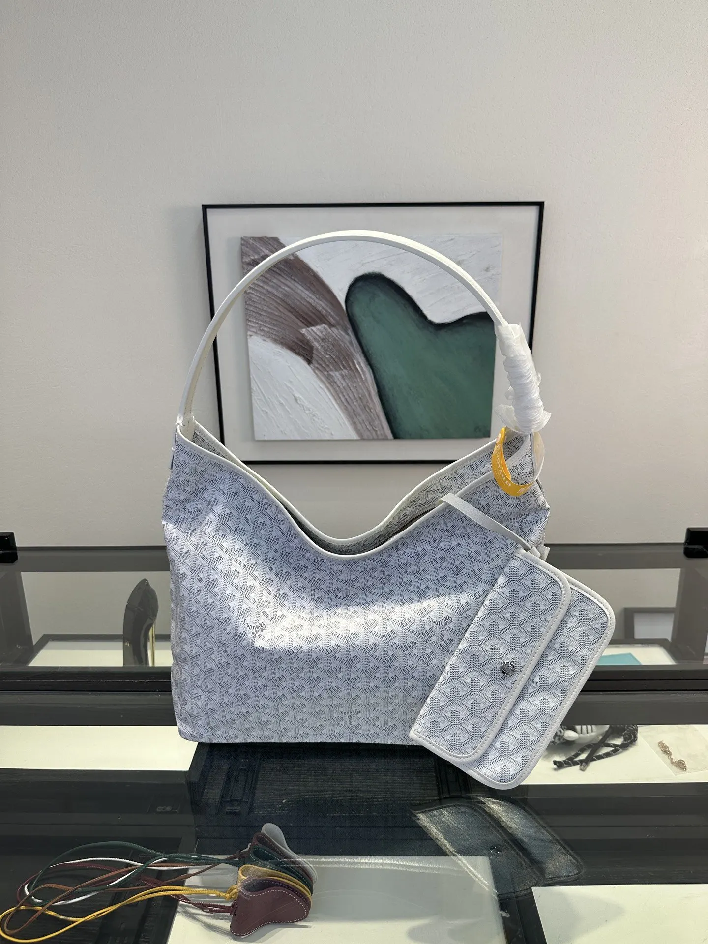 Goyard White Hobo Shoulder Bag Vintage