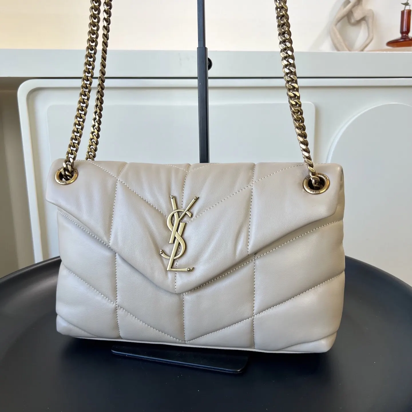 YSL 銀色 羊皮 鏈條包 精致鏈條款