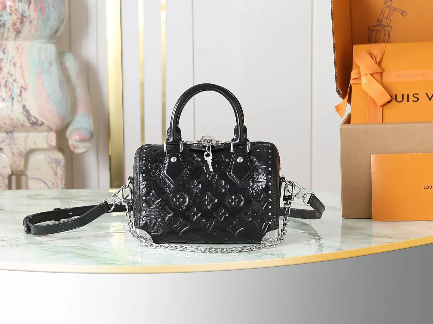 LV Pochette 黑色老花手袋 單肩斜挎款