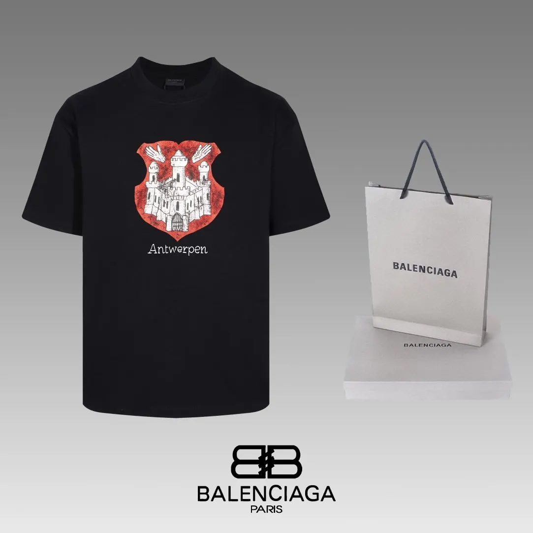 Balenciaga Black Short Sleeve T-Shirt Loose Casual