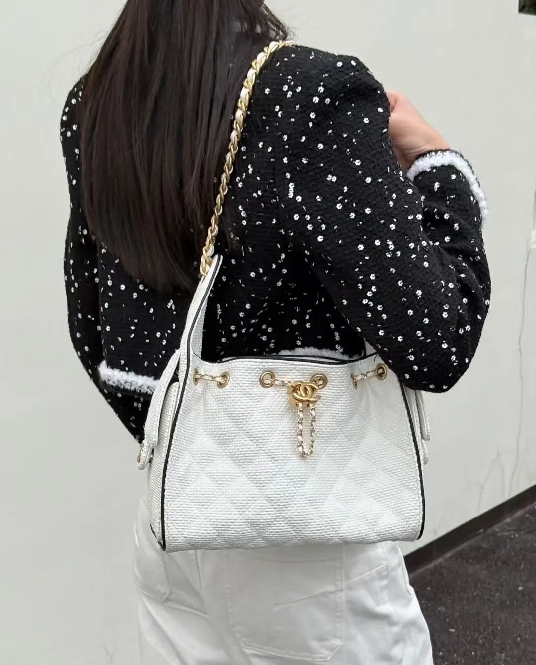 CHANEL 黑色 白色 腋下包 复古腋下背款