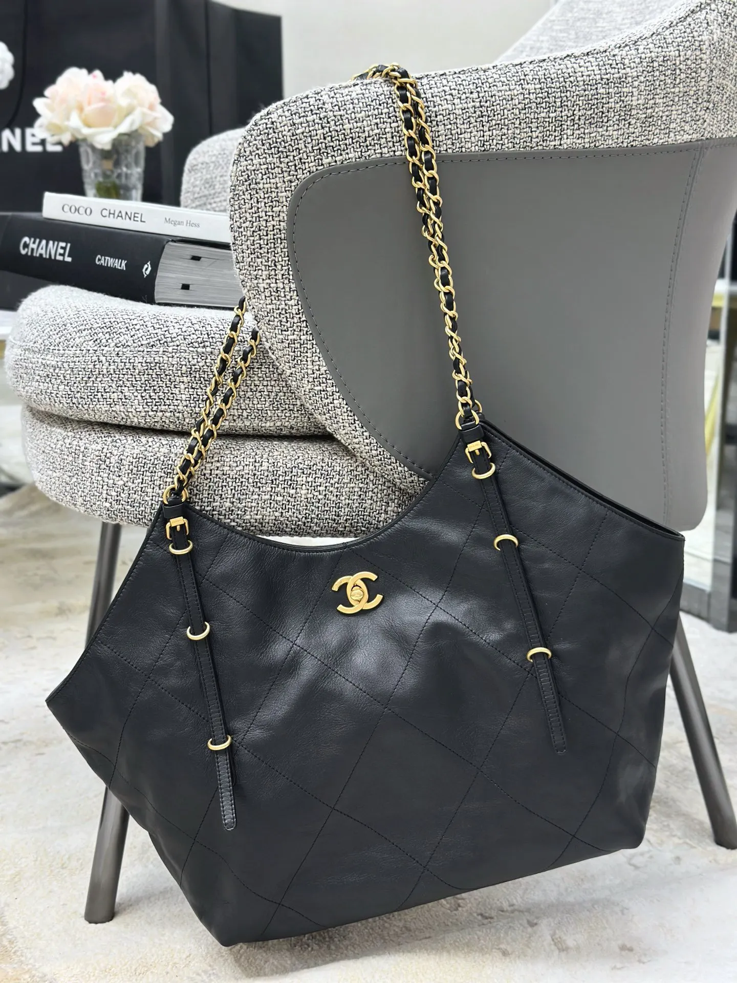 CHANEL 牛皮托特購物包 手提單肩