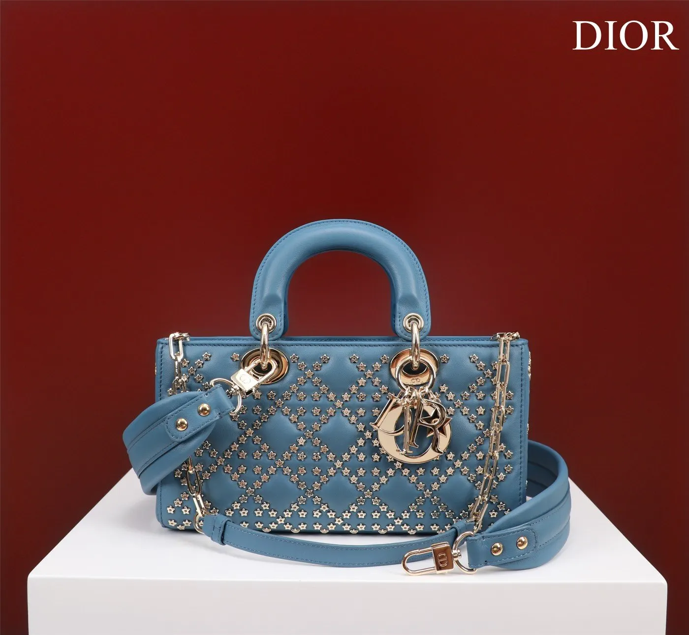 Dior 羊皮 进口 羊皮 纯手工戴妃包横版 手提包 通勤手提款