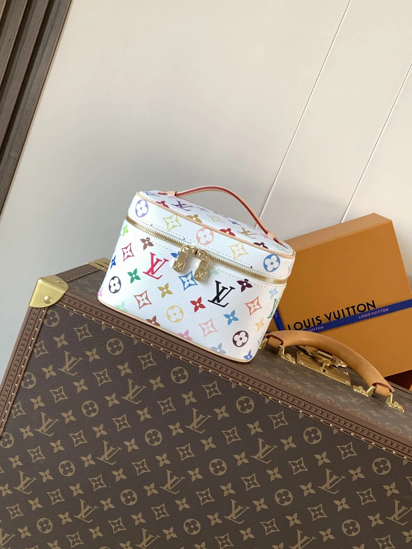 Monogram Cosmetic Pouch Leather