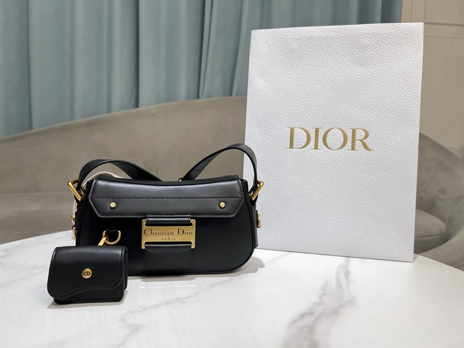 Dior Lady Dior 米色羊皮手提斜背包 小號款