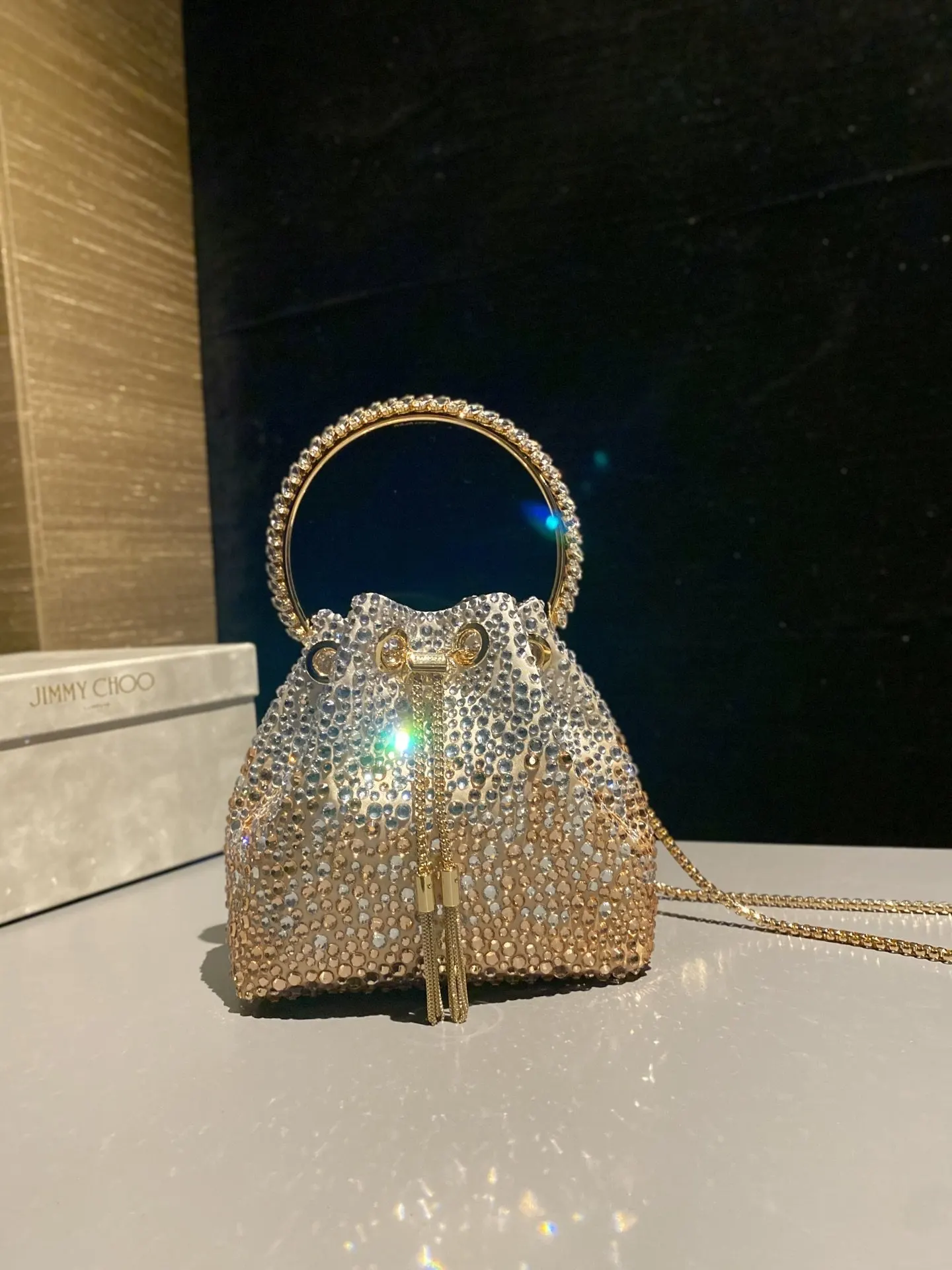 JIMMY CHOO BON BON系列标志款手提包 鏈條包 精致鏈條款
